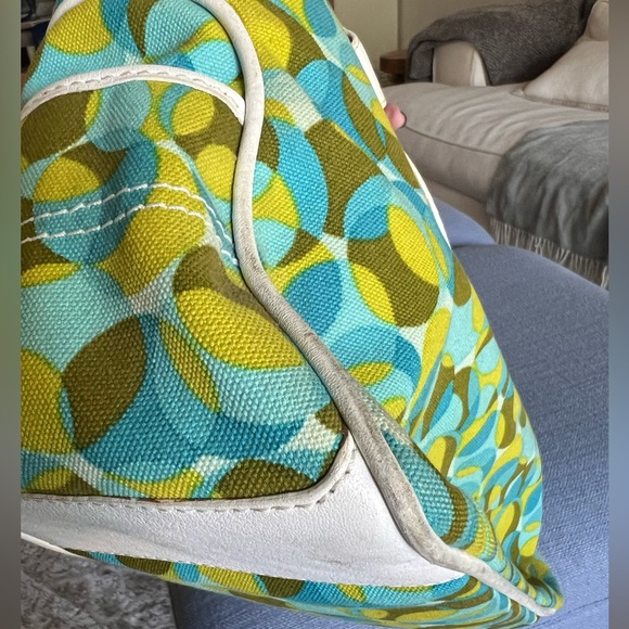 Céline Multicolor Canvas Leather Boogie Satchel Tote Bag and Wallet Turquoise - Picture 14 of 16